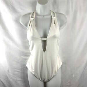Becca By Rebecca Virtue White One-Piece Bathing Suit Women's Size M